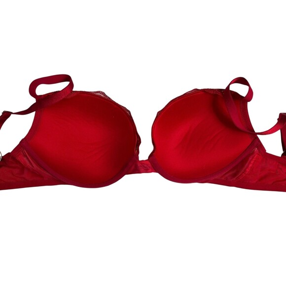 Victoria's Secret Dream Angels Push-up Red Lace Bra with Gold Trim  Size 32DD - Picture 5 of 8